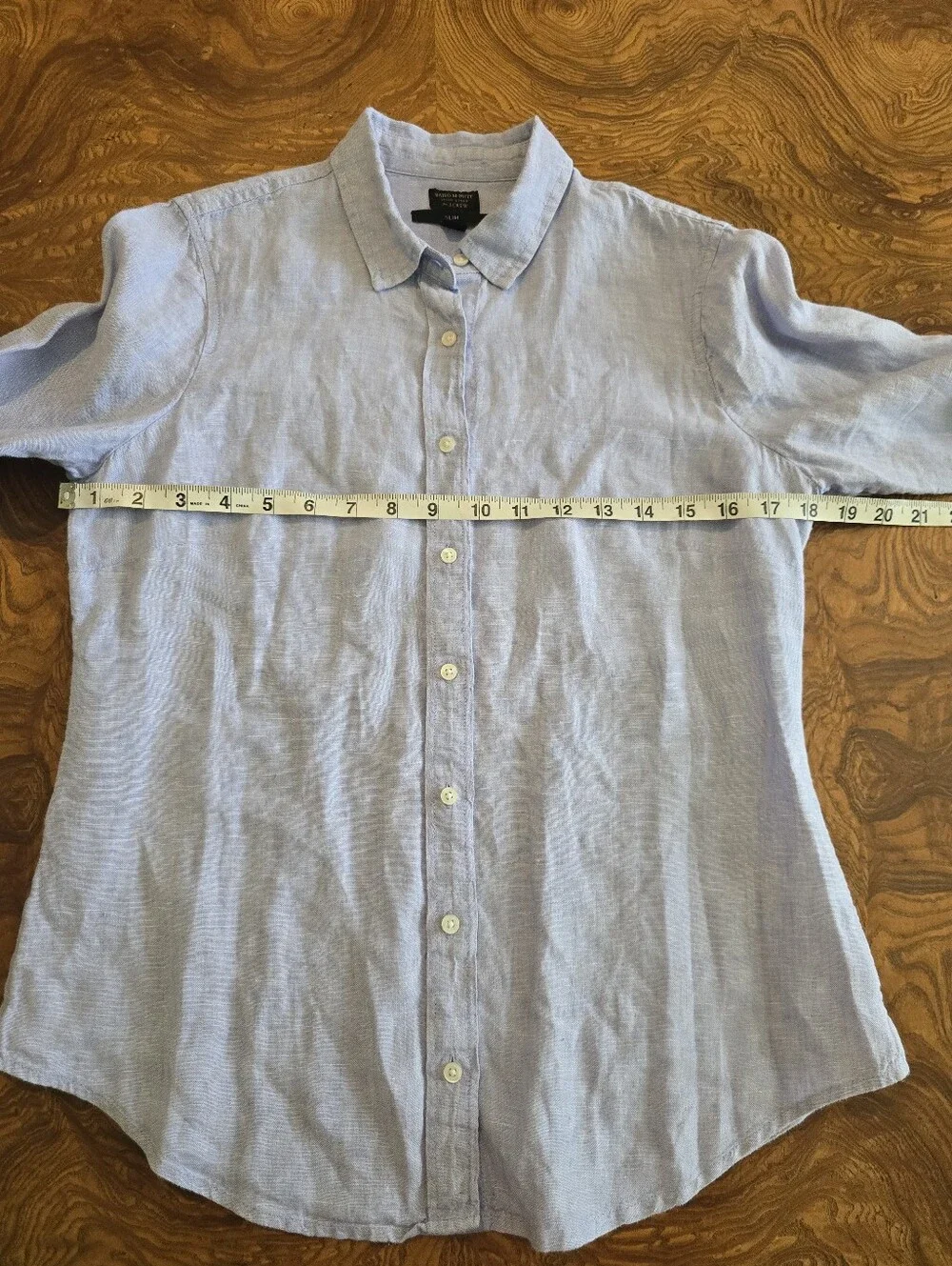 Baird McNutt J.Crew Irish Linen Light Blue Button-Down Shirt Womens size 2
